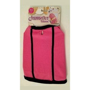 New XXSmall dog shirt pink w/ black trim